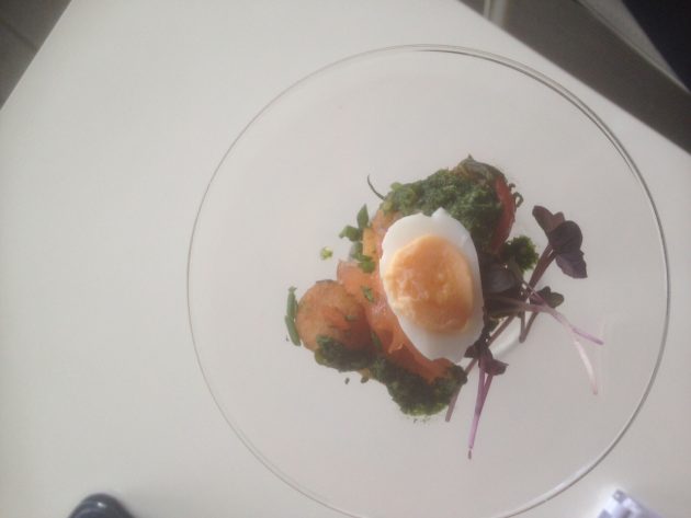 One of the canap&amp;eacute;s &amp;mdash; this was a salmon and quail's egg number