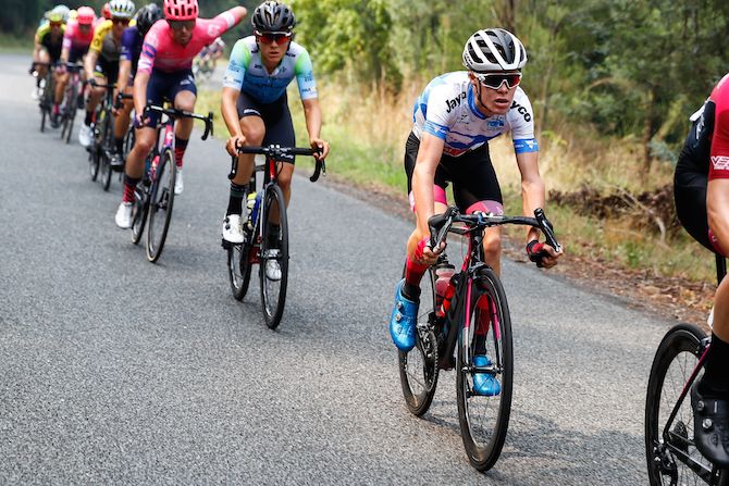 St George Continental youngster Sebastian Berwick sits in third place overall and has the white jersey as the Herald Sun Tour&rsquo;s best young rider