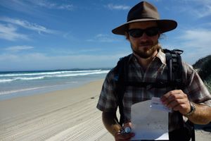 Luke McLaren and his partner Diane Chanut found the message in a bottle on a dune out from the tide line of Southwestern Australia’s Big Quaram Beach.