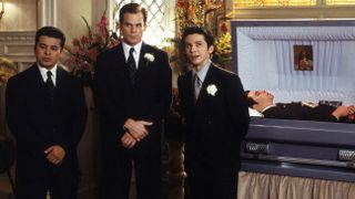 michael c hall as a pallbearer at a funeral in six feet under