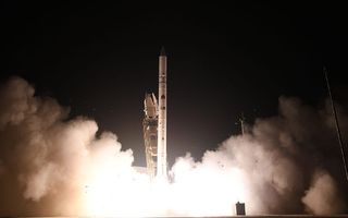 An Israeli Shavit 2 rocket launches the Ofek 16 reconnaissance satellite into orbit from the Palmachim air base in central Israel on July 6, 2020.