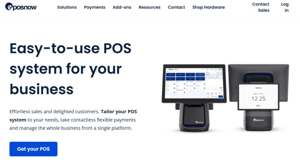 Website screenshot of Epos Now (February, 2026)