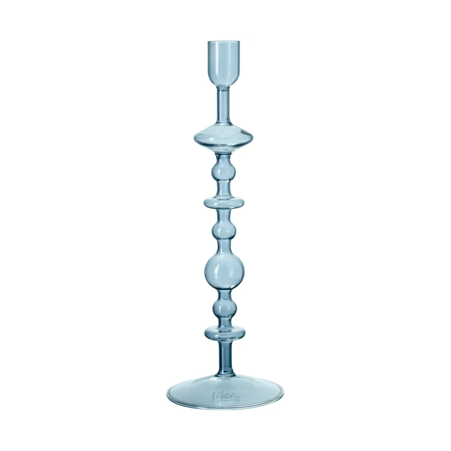 A blue candle holder