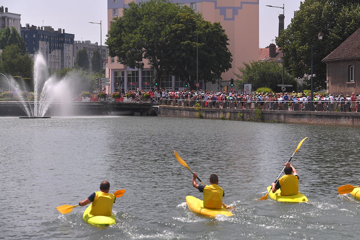 Fans take in the Tour de France