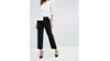 J Brand High Rise Crop Straight Jean with Raw Hem and Abrasions