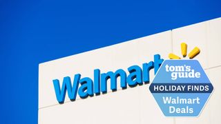 Walmart store shown against blue sky