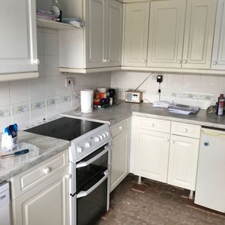 Before image of a white kitchen
