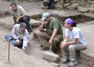 Archaeologists excavate Mayan Ruins