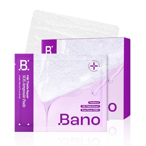 Bano Milk Thistle Repair Sos Ampoule Pads for Face (40 Pads) - Calming Toner Pads &amp;amp; Redness Relief for Sensitive Skin | Hydrating Korean Skincare
