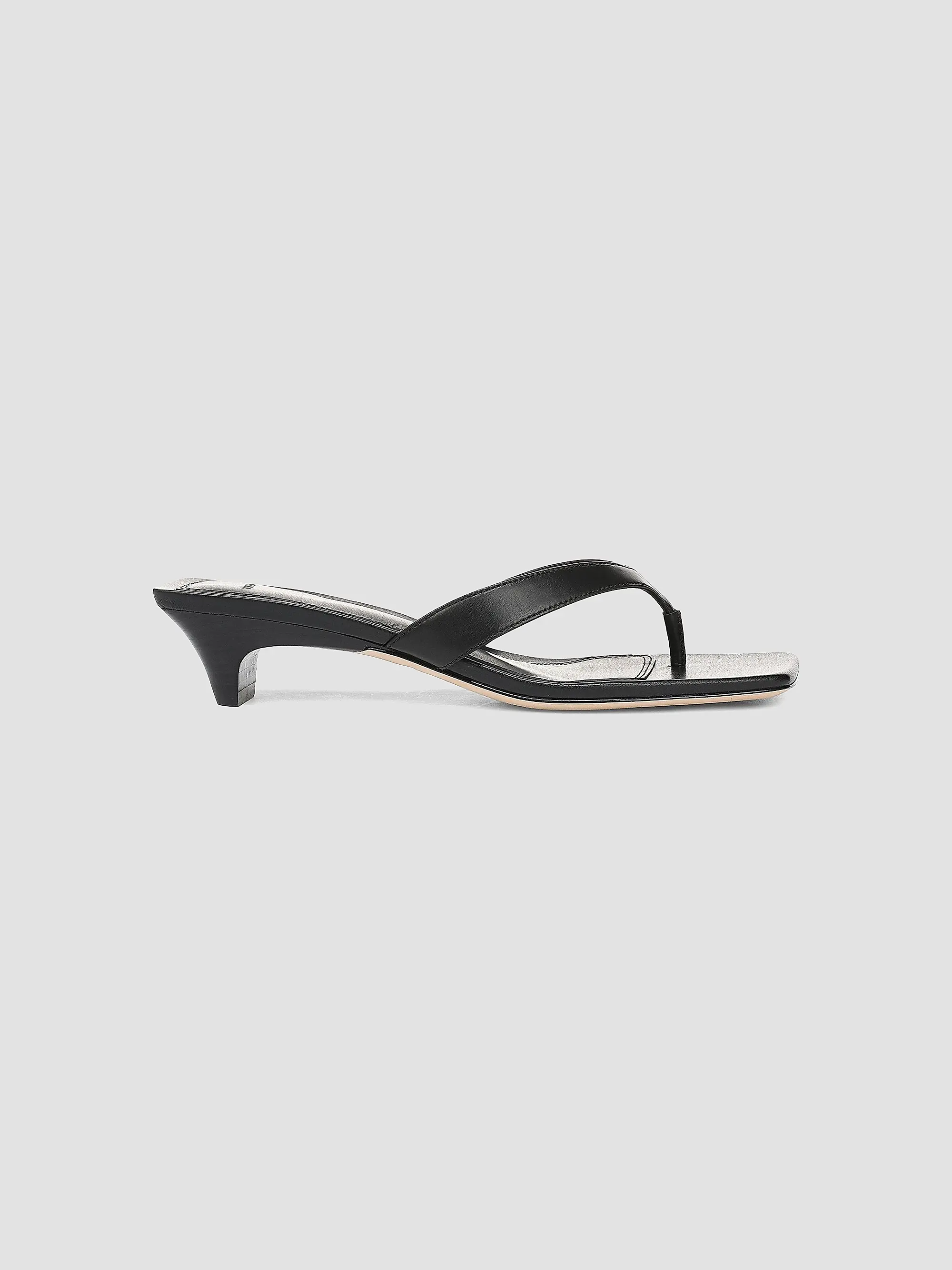 San Juan Leather Kitten Heel Thong Sandals