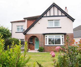 The front of a two-storey brick house