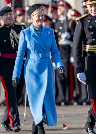 Sophie, Duchess of Edinburgh in a blue coat