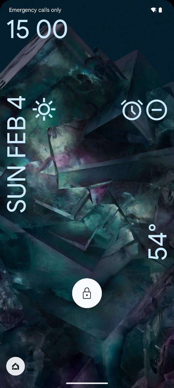 Weather lock screen clock style in Android 14 QPR2
