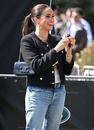 Meghan, Duchess of Sussex attends the Land Rover Driving Challenge during the 2022 Invictus Games at Zuiderpark on April 16, 2022 in The Hague, Netherlands