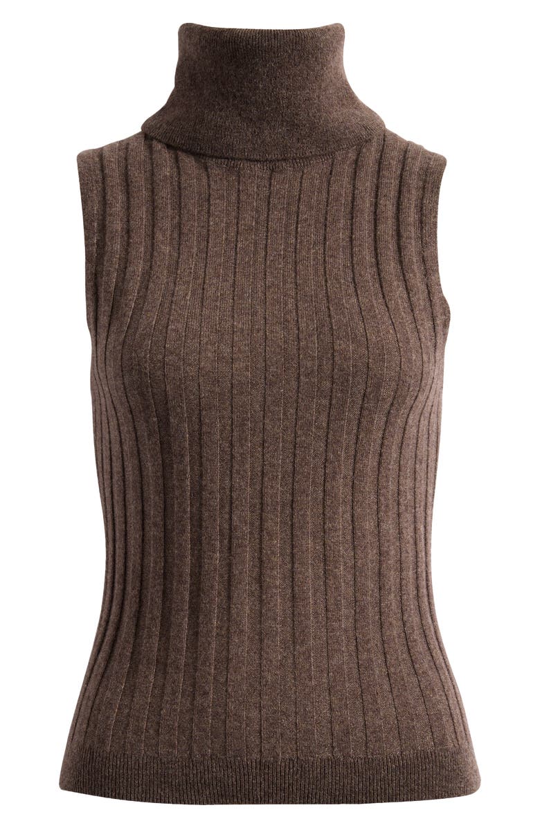 Rowyn Cashmere & Wool Sleeveless Rib Turtleneck Sweater
