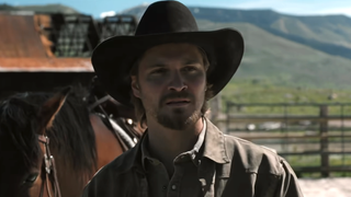 Kayce standing next to horse in Marshals Season 2