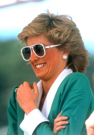 Princess Diana wearing sunglasses