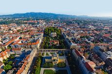 Zagreb from above, northern Croatia