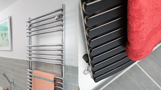 collage of heated towel rails