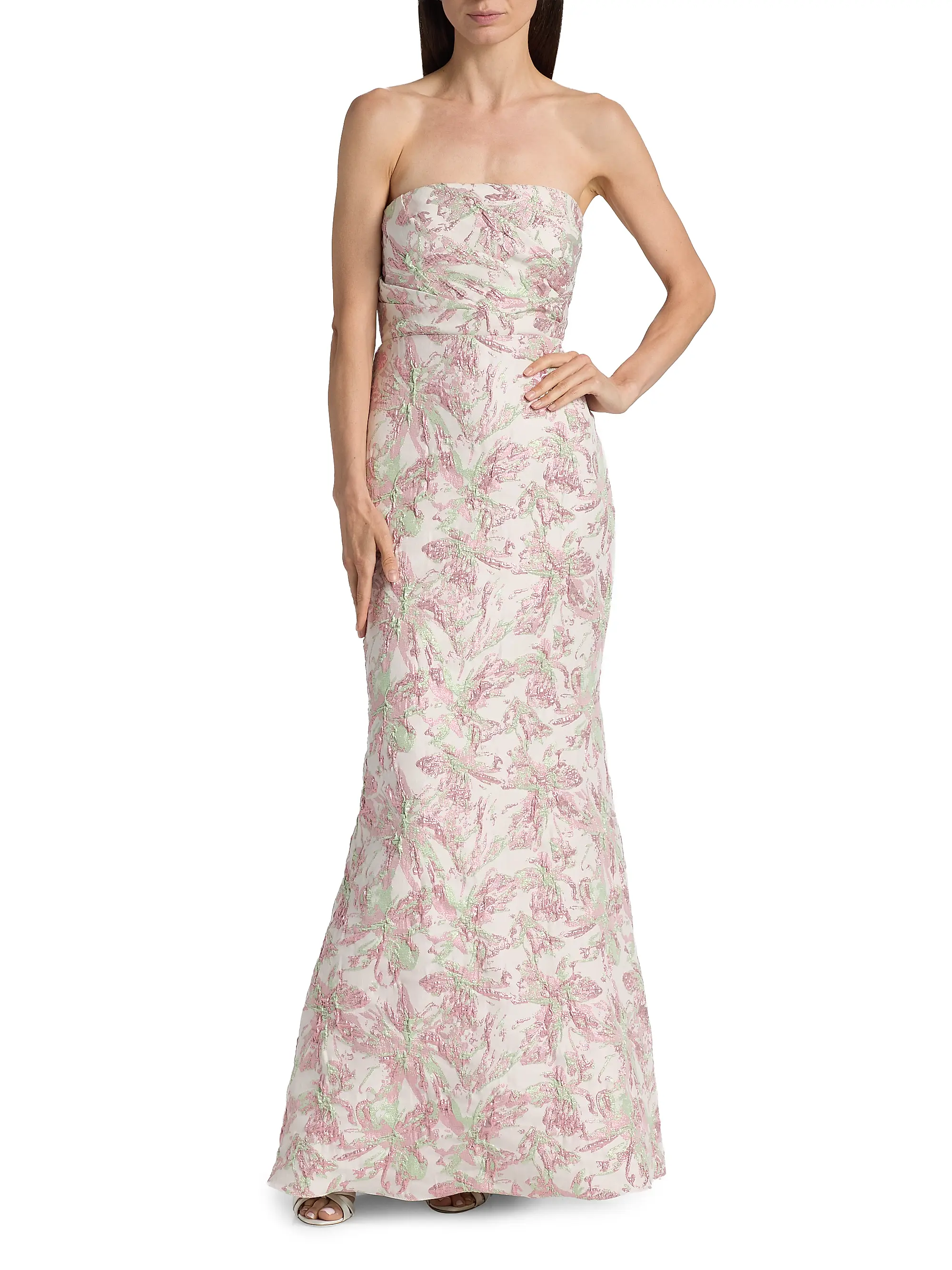 Floral Jacquard Gown