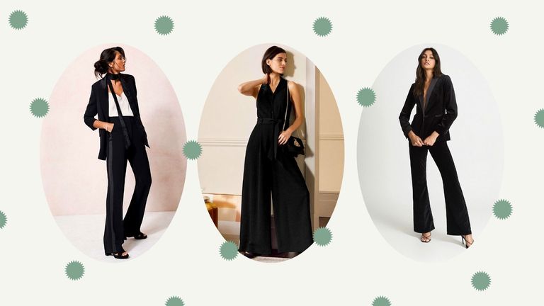 A collage of the best tuxedos for women