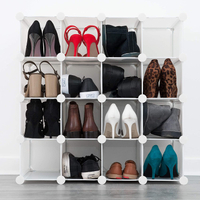 LIVIVO 16 Section Interlocking Cube Shoe Rack | £26.99