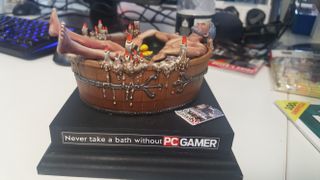 I put bathtub Geralt on my PSU because PC gaming is awesome and absurd