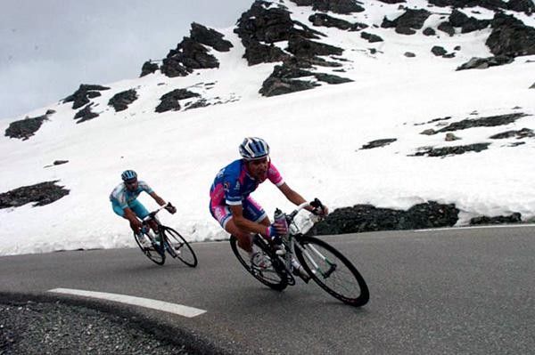 Damiano Cunego (Lampre-Fondital) shows talent in the descent.