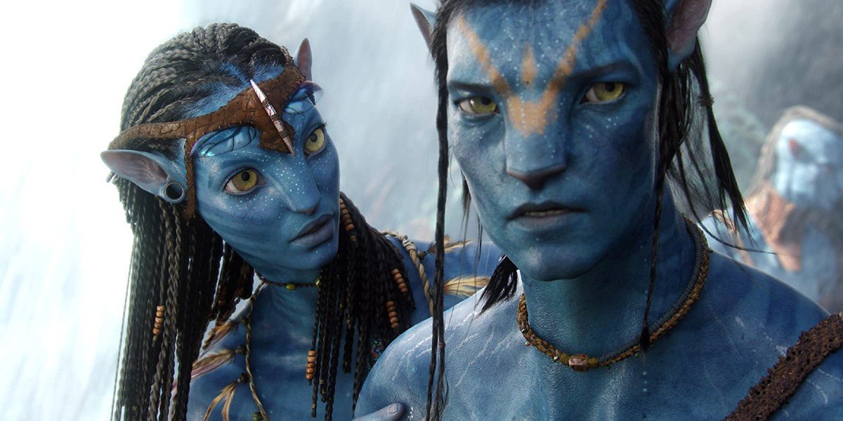 Zoe Saldana and Sam Worthington in Avatar