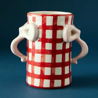 Damson Madder Gingham Bow Vase