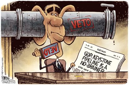 Obama cartoon GOP Keystone XL Pipeline