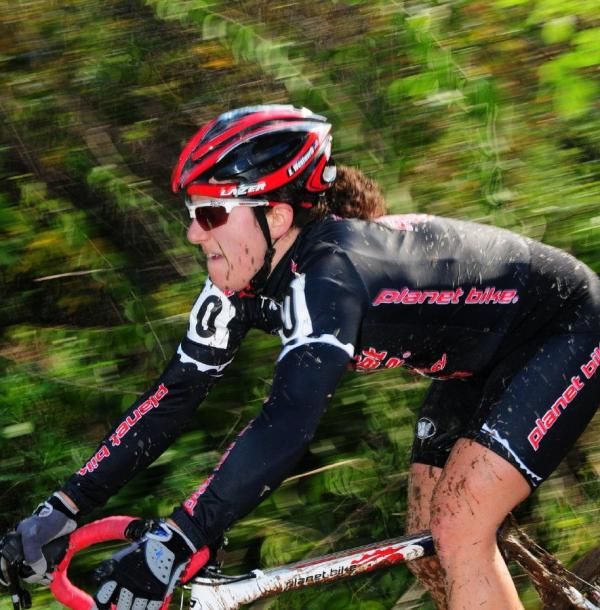 Kristen Wentworth (Planet Bike) streaking through the tree