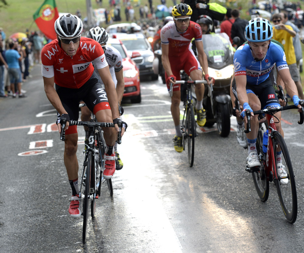Martin Elmiger and Tom-Jelte Slagter escape on stage nineteen of the 2014 Tour de France