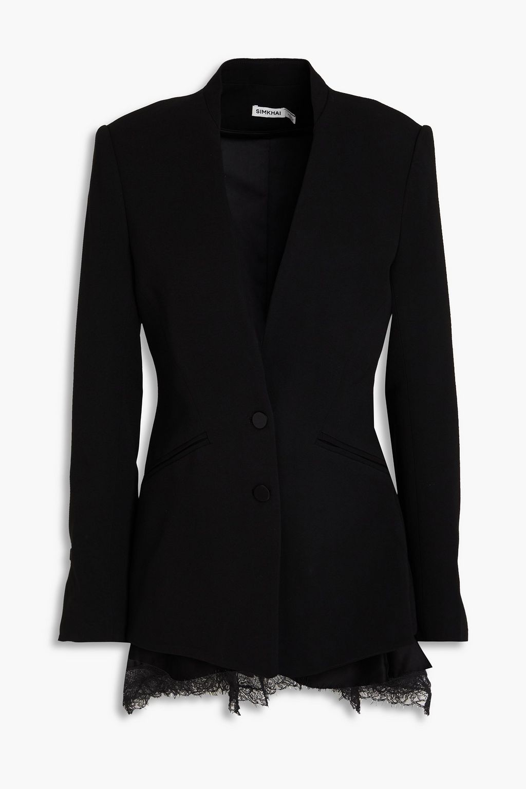 Allie Lace-Trimmed Cady Blazer