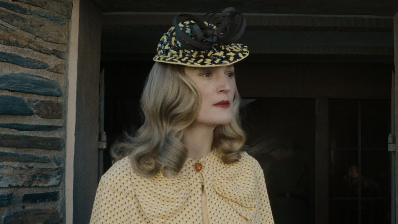 Vicky Krieps in all yellow in Monster: The Ed Gein Story