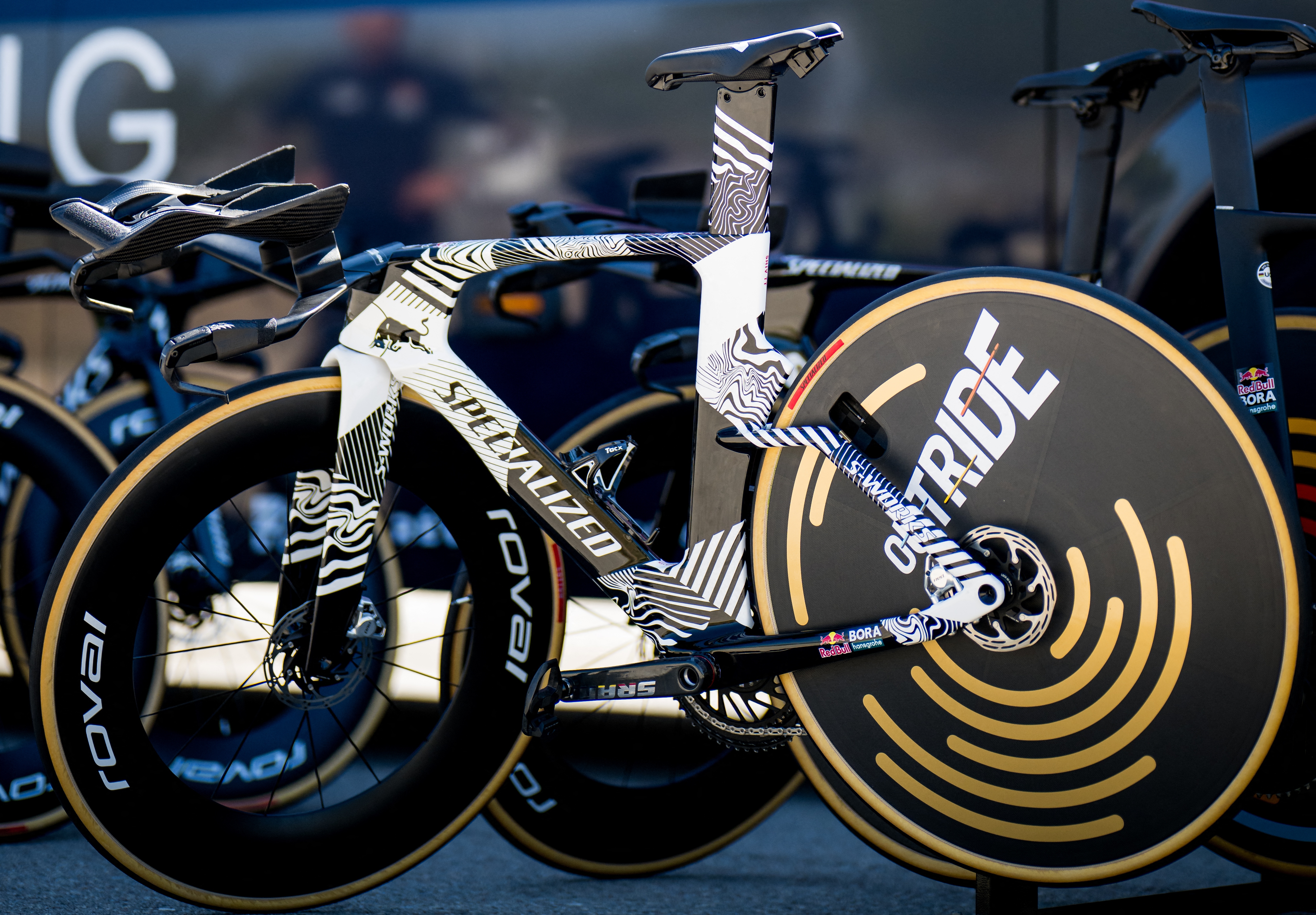 Remco evenepoel aboard a prototype tt bike