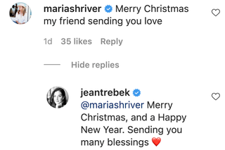 maria shriver and jean trebek instagram exchange