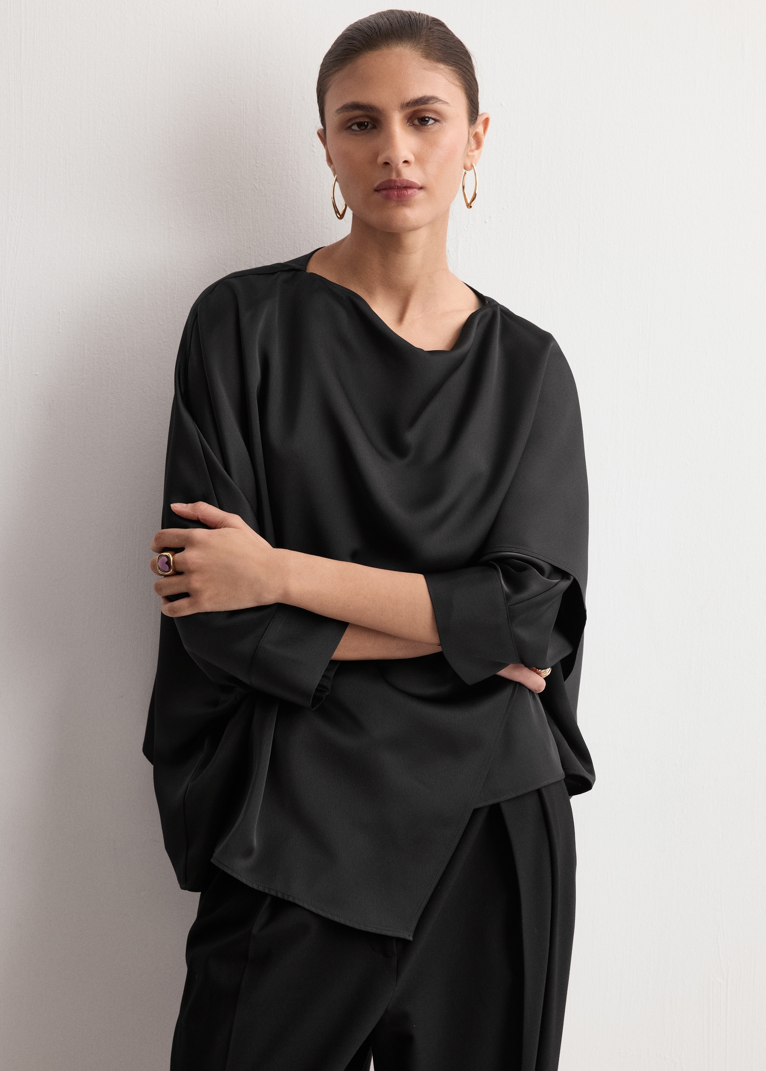Ruched Satin Blouse - Women | Mango Usa