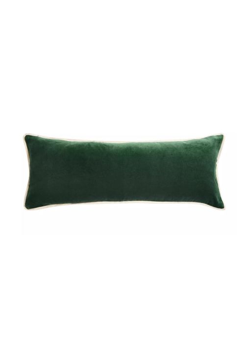 Lumbar Velvet Cushion in Green