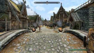 A flipped Whiterun in Skyrim.