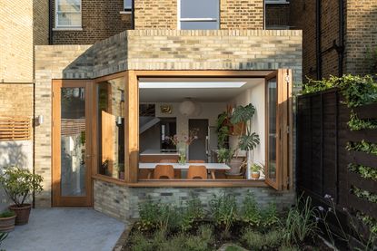 modern brick extension in London Victorian house