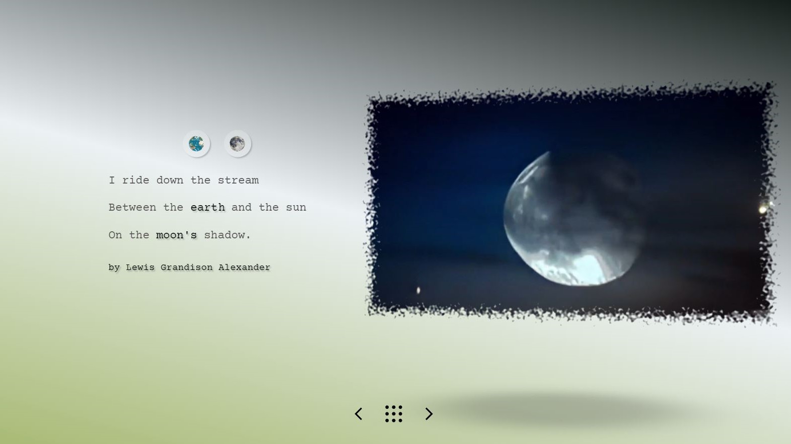 Изображение, созданное ИИ луны рядом со стихотворением о луне