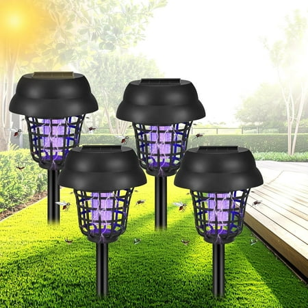 Jahy2tech Solar Bug Zapper Outdoor Mosquito Killer for Bug Gnat Fly Small Flying Insect Mosquito Repellent for Patio Yard Garden Farm 4 Pack