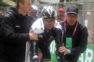 Cadel Evans at finish, Giro d'Italia 2010, stage 11