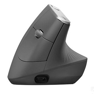 Product shot of the Logitech MX Vertical mouse, an option as the best mouse for MacBooks