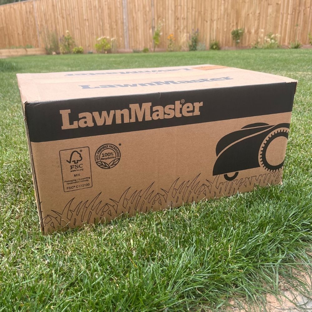 LawnMaster OcuMow 16 Vision Robot Lawnmower in delivery box
