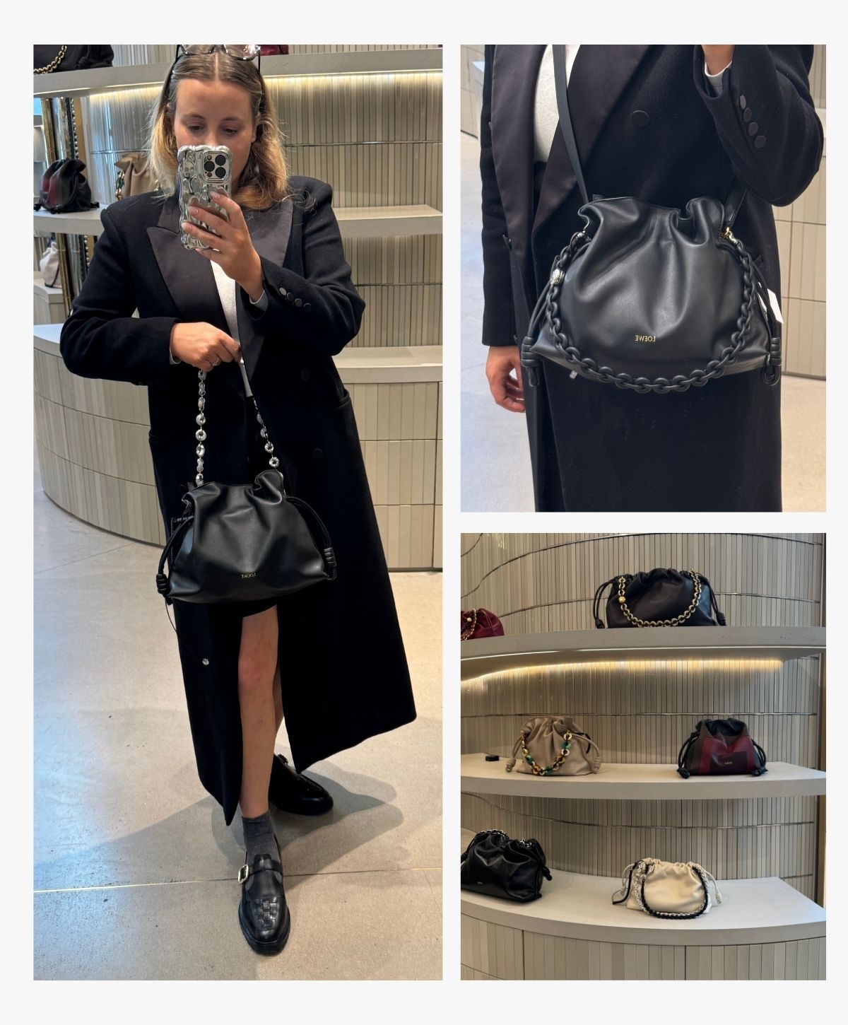 Who What Wear'dan Rebecca Rhys-Evans, Loewe Flamenco çantasını tasarlıyor.