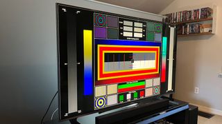 Hisense U8H TV displaying test pattern on screen