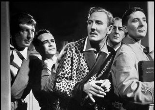 Leslie Phillips alongside Kenneth Williams, Terence Longdon and Kenneth Connor in Carry on Nurse