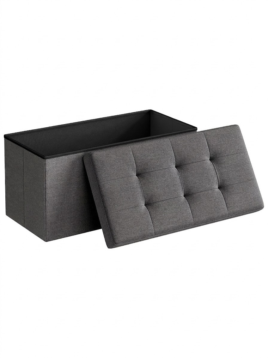 The Songmics Storage Ottoman against a white background